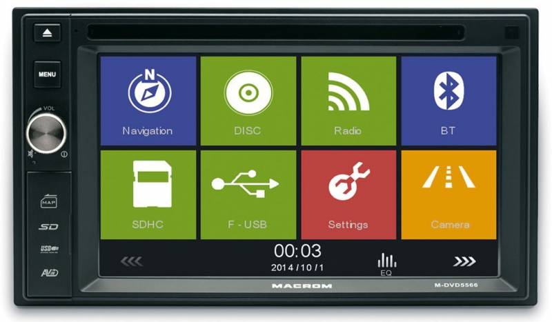 Macrom M-DVD5566 2 DIN méretű multimédia 2din DVD autórádió monitorral 0